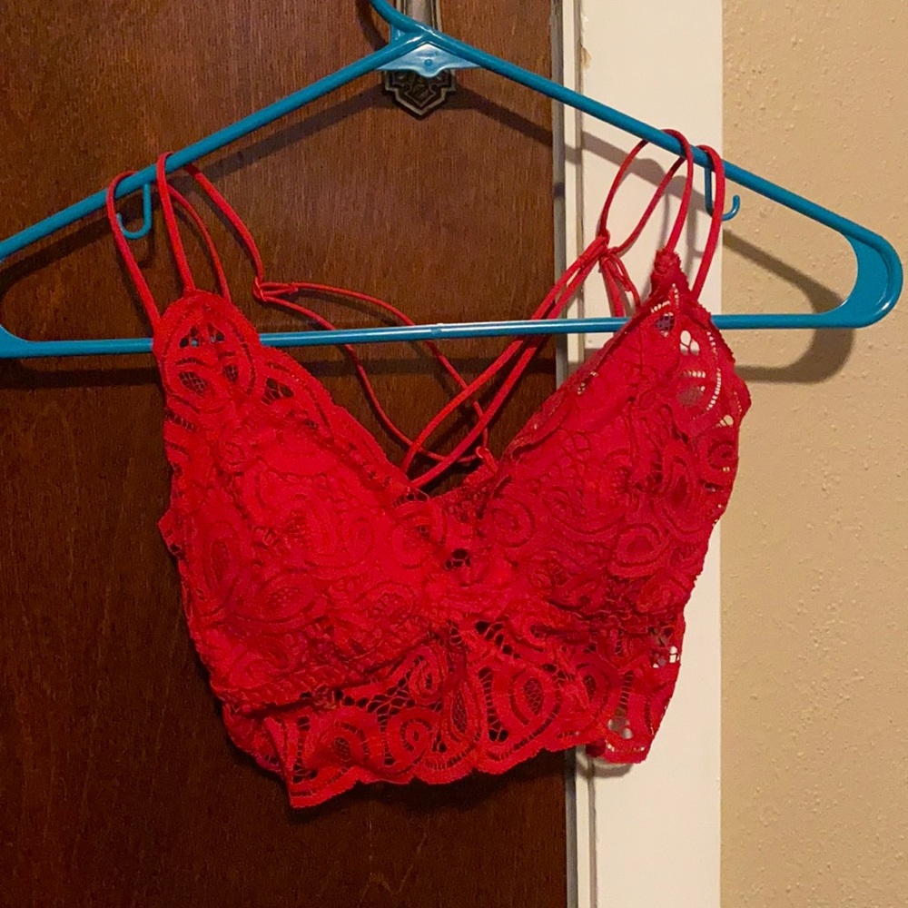 Small lightly lined PINK Red bralette